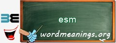 WordMeaning blackboard for esm